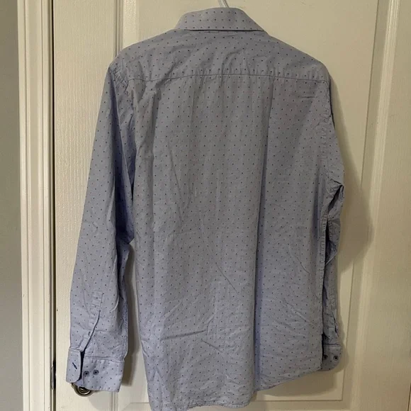 Andrew Fezza Light Blue Patterned Button-Down Shirt - Picture 6 of 6